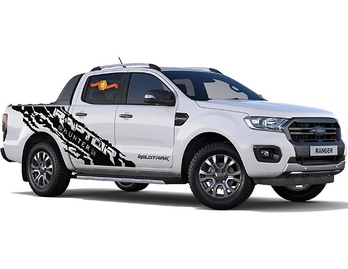 2x Hunter grote zijde vinylstickers voor Ford Ranger Raptor
