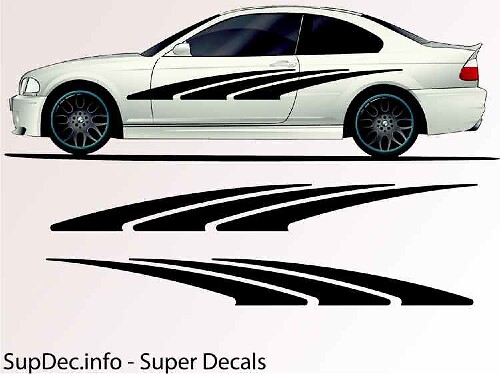 Racingstijl Grafische Zijkant Vinyl Decal Sticker
