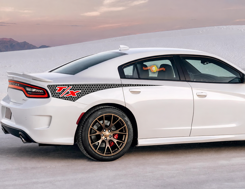T/X Honeycomb Quarter Wedge Pair Achterspatbord Vinylsticker voor Dodge Charger 2011-2020