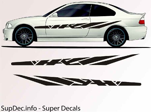 Bandenbandenstijl Strepen Zij Vinyl Decal Sticker