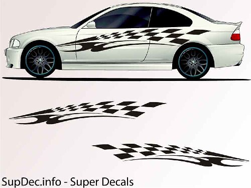 Tribal Style Finish Line Zijvinyl Sticker