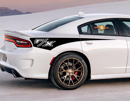 T/X Outline Quarter Wedge Pair Achterspatbord Vinylsticker voor Dodge Charger 2011-2020