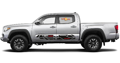 Punisher Skull TRD-stijl zijdelingse vinylsticker set voor Toyota Tacoma 2016-2020
