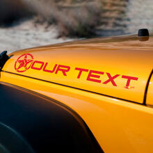 Aangepaste Tekst Military Star Edition Motorkap Sticker Vinyl Decal voor Jeep Wrangler 3