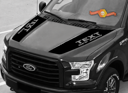 TEXT OFF ROAD Twin Hood Rail Pair Motorkap Vinylsticker voor Ford F-150 Raptor