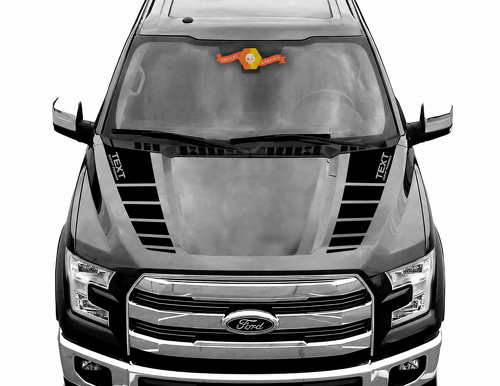 TEXT OFF ROAD Strobe Hood Rail Pair Motorkap Vinylsticker voor Ford F-150