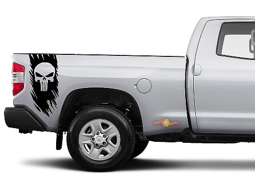 Punisher Skull zij vinyl decal voor Toyota Nissan Chevy trucks