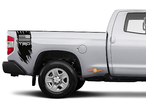 TRD USA-vlag versleten stijl vinylsticker voor Toyota Tundra zijpaneel