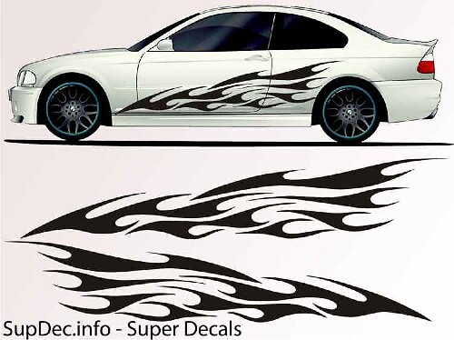 Flame Tongues Zijkant Vinyl Decal Sticker