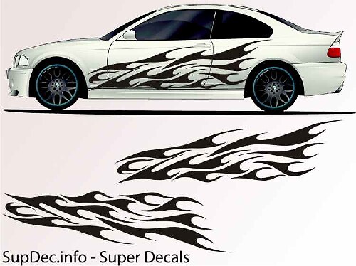Flammtongen Tribal Style Zij Vinyl Decal Sticker