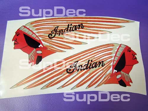 Set War Bonnet Brandstoftankstickers voor Indian Motorcycle