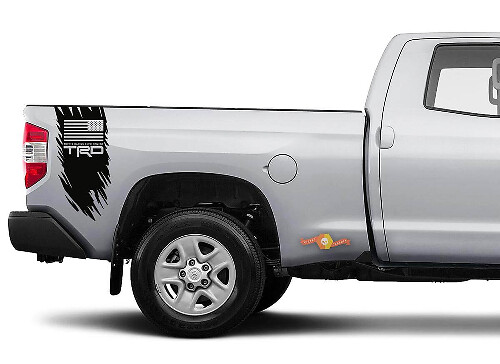 TRD USA-vlag versleten stijl vinyl sticker voor zijwand voor Toyota Tacoma