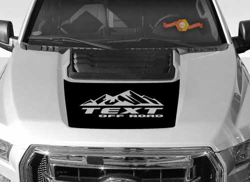 TEXT OFF ROAD Mountain Panel Motorkap Vinylsticker voor Ford F-150