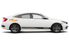 Racing Rocker Panel Strepen Vinyl Stickers voor Honda Civic EX_2