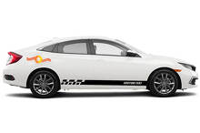 Racing Rocker Panel Strepen Vinyl Stickers voor Honda Civic EX_4