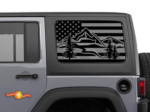 VS-vlag bergen voorruit vinylsticker voor Jeep Toyota Dodge