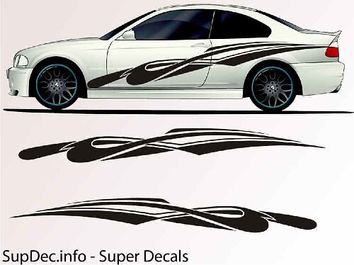Gevlochten Strepen Zij Vinyl Decal Sticker