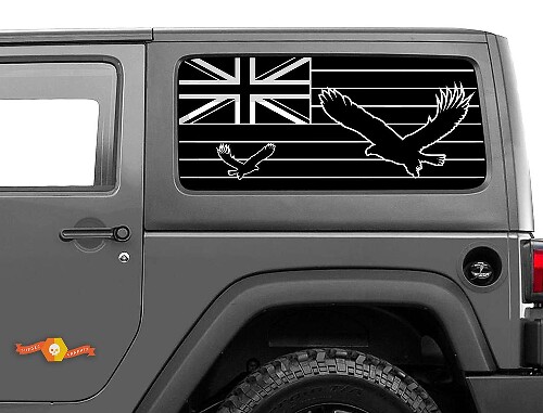 Hawaï Vlag Adelaar Voorruit Sticker Decal Voor Jeep Wrangler Rubicon Hardtop JKU JLU 2007-2019 of Tacoma 4Runner Tundra Charger Challenger