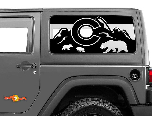 Colorado Vlag Beer Bergen Voorruit Sticker Decal voor Jeep Wrangler Rubicon Hardtop
