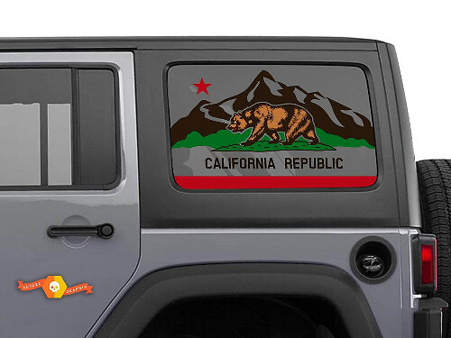 California Republic Bergbeer Zijraam Vinyl Decal Sticker voor Jeep Wrangler 2007-2019