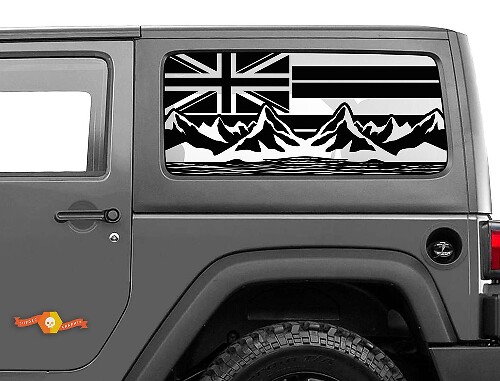Hawaii Vlag Bergen Zijruit Vinyl Decal Sticker voor Jeep Wrangler 2007-2019
