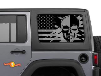 Jeep Wrangler Rubicon Hardtop USA Vlag Schedel Voorruit Decal JKU JLU 2007-2019 of Tacoma 4Runner Tundra Subaru Charger Challenger - 52
