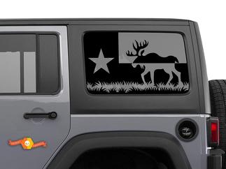 Jeep Wrangler Rubicon Hardtop Texas Flag Moose Forest Mountains Bison Windshield Decal JKU JLU 2007-2019 of Tacoma 4Runner Tundra Subaru Charger Challenger - 75
