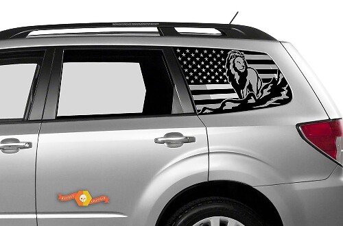 Suba Ascent Forester Hardtop USA vlag Lion Mountains voorruit sticker sticker JKU JLU 2007-2019 of Tacoma 4Runner Tundra Dodge Challenger Charger Wrangler Rubicon - 84
