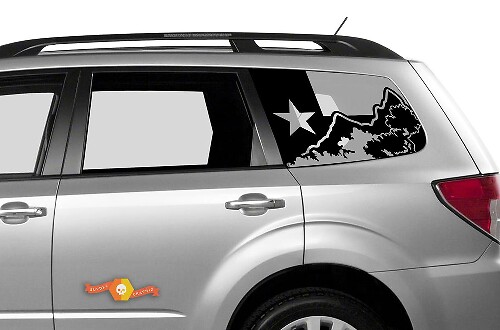 Suba Ascent Forester Hardtop Texas Flag Mountains Forest Voorruit Sticker Decal JKU JLU 2007-2019 of Tacoma 4Runner Tundra Dodge Challenger Charger Wrangler Rubicon - 90
