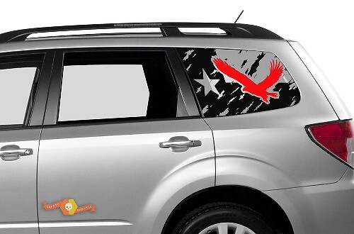 Suba Ascent Forester Hardtop USA vlag bergen Texas vlag Eagle vernietigde voorruit sticker sticker JKU JLU 2007-2019 of Tacoma 4Runner Tundra Dodge Challenger Charger Wrangler Rubicon - 105

