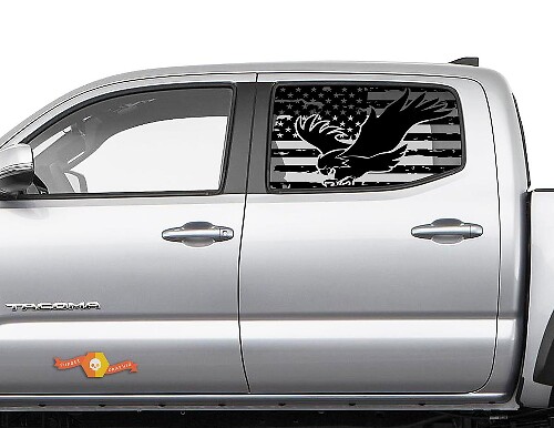 Toyota Tacoma 4Runner Tundra Hardtop USA vlag Forest Eagle voorruit sticker sticker JKU JLU 2007-2019 of Dodge Challenger Charger Suba Ascent Forester Wrangler Rubicon - 114
