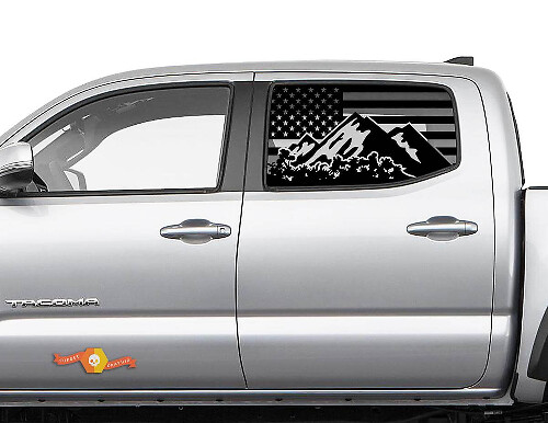 USA-vlag berg zijraam vinyl sticker voor Toyota Tacoma