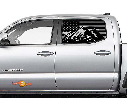 USA-vlag berg zijraam vinyl sticker voor Toyota Tacoma