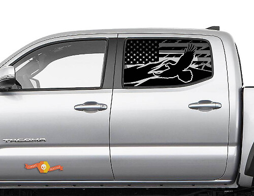 USA Vlag Berg Arend Achterzijruit Vinyl Decals Kit voor Toyota Tacoma