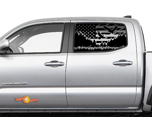 Toyota Tacoma 4Runner Tundra Hardtop USA Flag Mountain Eagle Voorruit Sticker Decal JKU JLU 2007-2019 of Dodge Challenger Charger Suba Ascent Forester Wrangler Rubicon - 119

