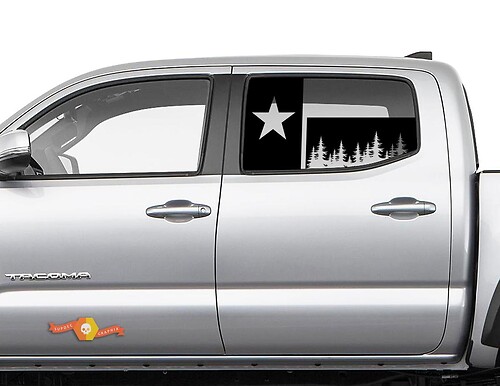 Texas Vlag Boslandschap Zijruit Vinyl Decal Sticker voor Toyota Tacoma