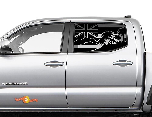 Vlag Hawaii Halm Island zijraamsticker geschikt voor Toyota Tacoma 4Runner Tundra
