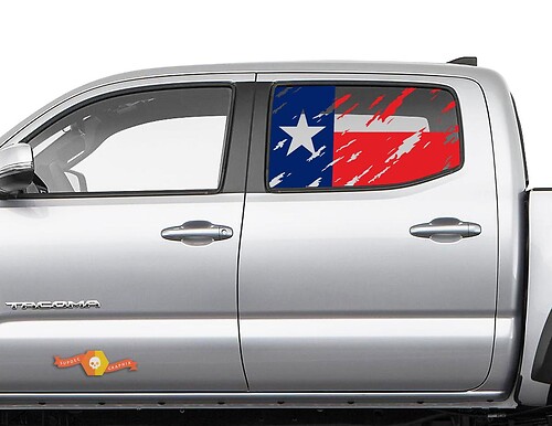Texas vlag vernietigde zijraamsticker voor Toyota Tacoma 4Runner Tundra
