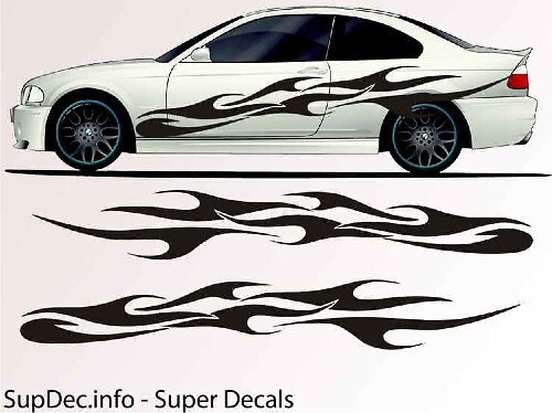 Abstracte Stijl Vlamvormige Zijvinyl Sticker Decal