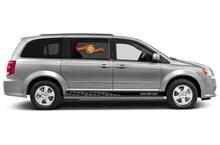 Racing rocker panel strepen vinyl stickers stickers voor Dodge Grand Caravan
 2
