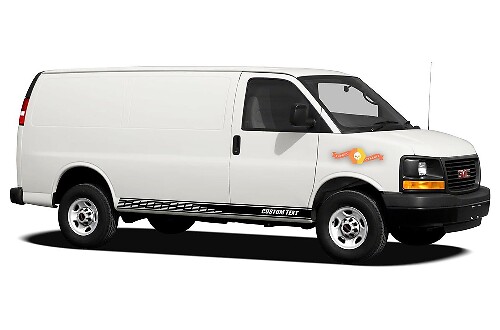 Racing rocker panel strepen vinyl stickers stickers voor GMC Savana Cargo

