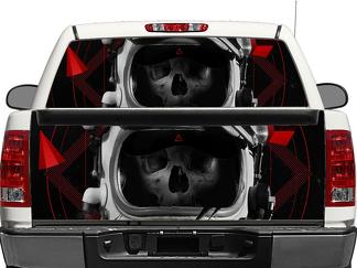 Schedel kosmonaut achterruit of achterklep sticker sticker pick-up truck SUV auto
