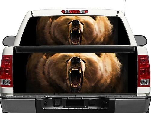 Grizzly Bear Achterruit- of Achterklep Vinyl Sticker voor Pick-up Trucks SUV's