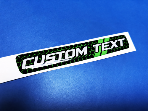 Lime Green Honeycomb Twin Stripes Custom Text Domed Insert — Vinylsticker (stuurwiel) voor Dodge Challenger