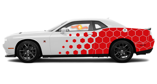 2015 en recenter Dodge Challenger SRT / HELLCAT Side Honeycomb Rally Splash-stickerset
