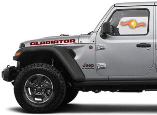 Twee kleuren motorkapsticker voor Jeep Gladiator 2019 2020 2021 voor beide zijden
