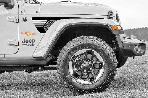 Paar Jeep Gladiator Side JT Wrangler JL JLU Gravity Flag USA Style Extended Fender Vent Blackout Vinyl sticker sticker Graphics kit voor 2018-2021 voor beide zijden
