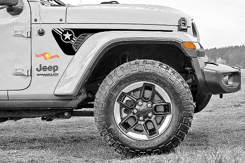 Army Star Uitgebreide Spatlamp Vent Vinyl Decal Kit voor Jeep Gladiator Wrangler