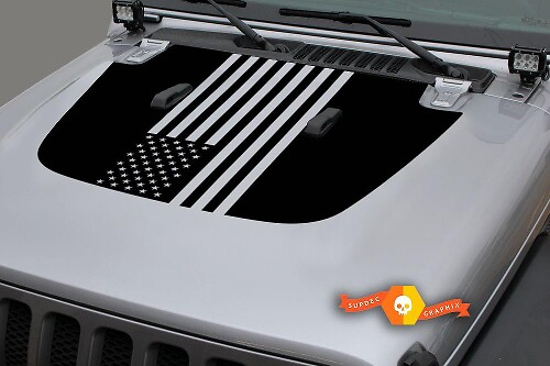 USA-vlag motorkap vinylsticker voor Jeep Gladiator JT en Wrangler JL JLU