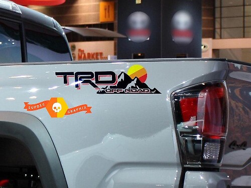 TRD Off Road Bergen Zonsondergang Vintage Bedlamp Vinyl Stickers Decal 2 Voor Toyota Tacoma Tundra FJ Cruiser